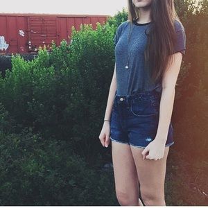 High Rise Denim Shorts